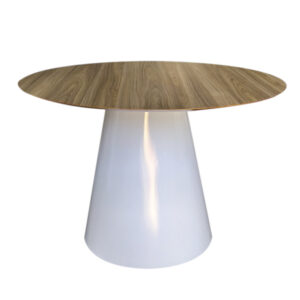 mesa-cone-redonda-base-madeira-tampo-branco-4-6-lugares-sala-escritorio-sacada